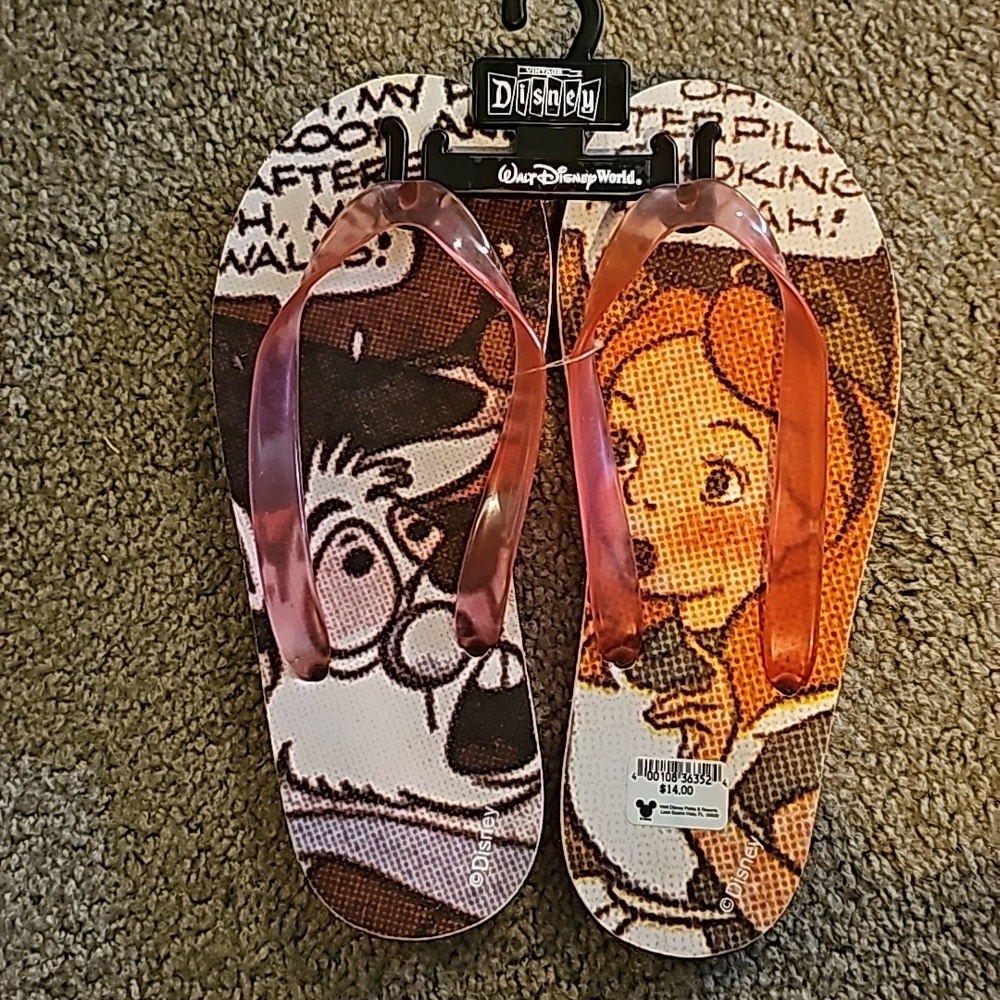 NWT Vintage Walt Disney World Flip Flops sz 9-10